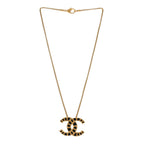 Chanel Resin Along The Nile CC Pendant Necklace Gold Black