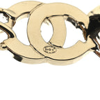 Chanel Metal Lambskin Crystal I Heart CC Choker Necklace Gold Black