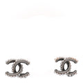 Chanel Pearl Twisted CC Earrings Ruthenium