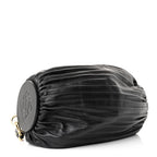 Loewe Lambskin Pleated Bracelet Pouch Shoulder Bag Black