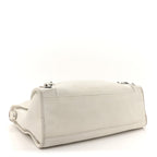 Balenciaga Chevre Silver Metallic Edge Hardware City White