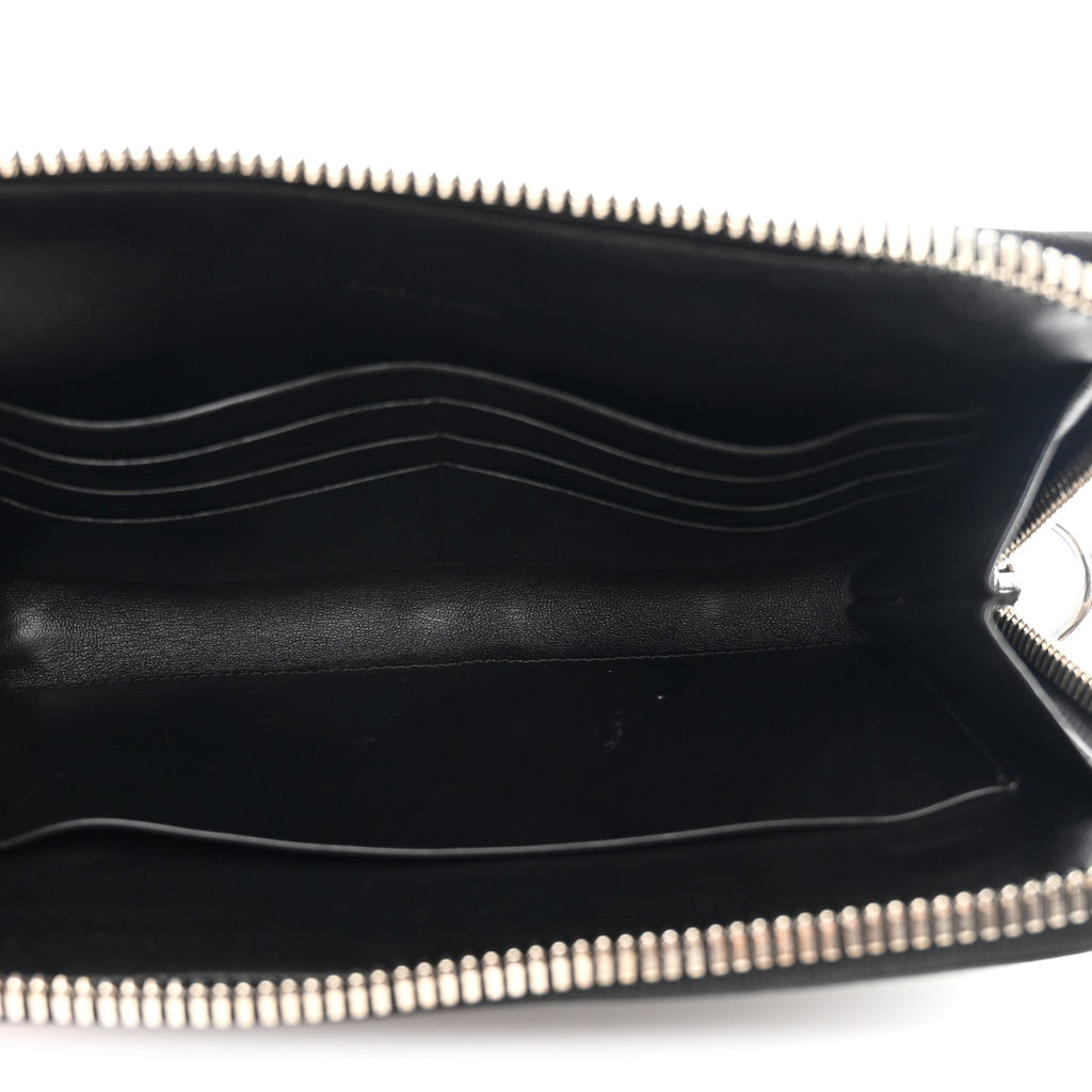 Balenciaga Calfskin Chain Cuff Wristlet Wallet Black