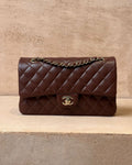 Chanel Medium Classic Flap - Brown Lambskin | Champagne Gold Hardware