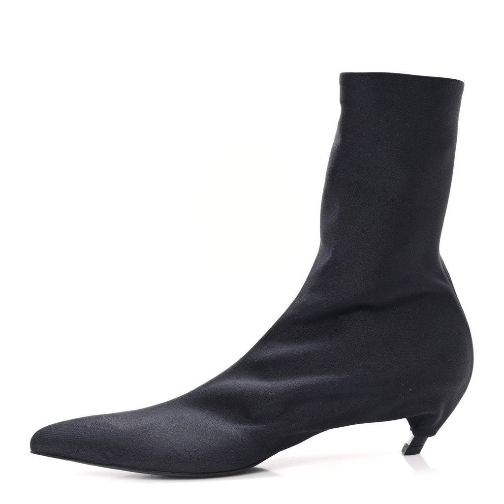 Balenciaga Jersey Crepe Pointed Toe Knife Booties 40 Black