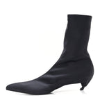 Balenciaga Jersey Crepe Pointed Toe Knife Booties 40 Black