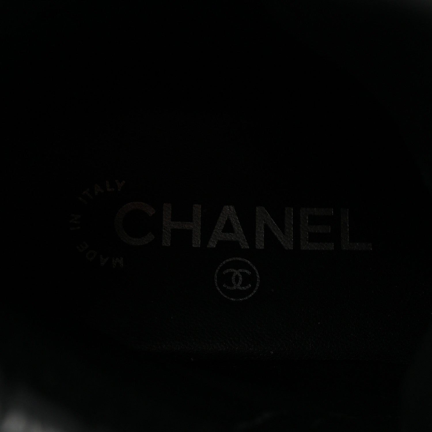 Chanel Calfskin Grosgrain Quilted Lace Up Boots 38.5 Black Grey