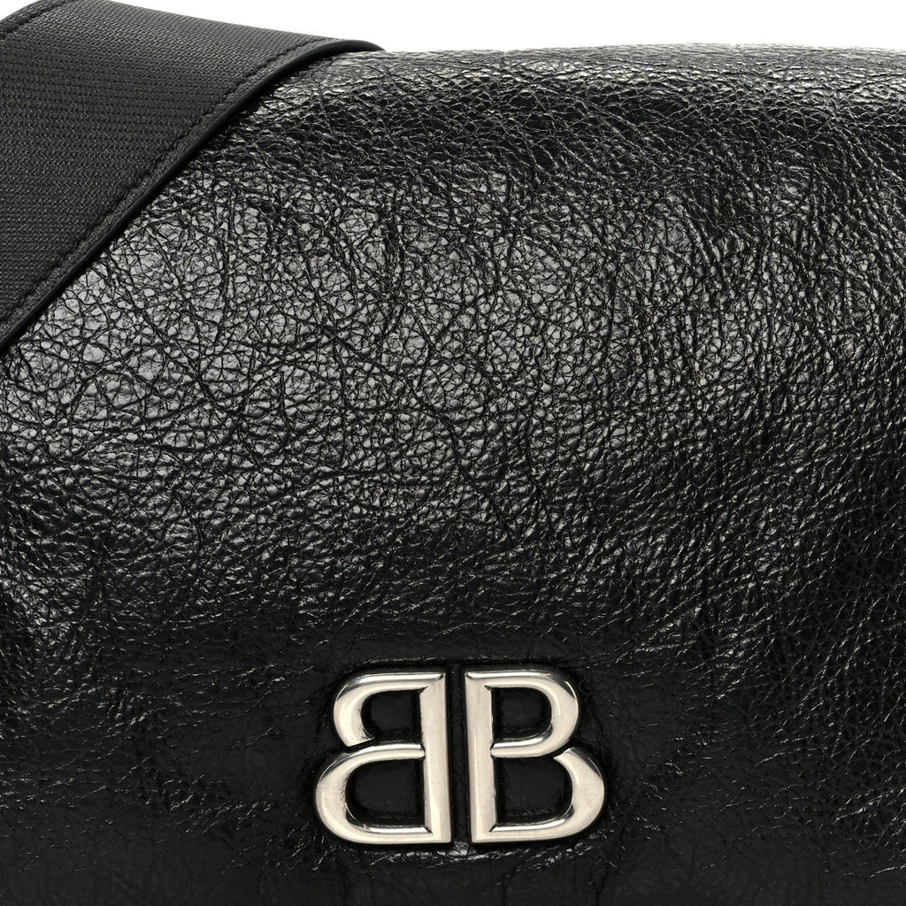 Balenciaga Arena Calfskin Small Monaco Flap Bag Black