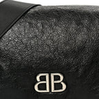 Balenciaga Arena Calfskin Small Monaco Flap Bag Black