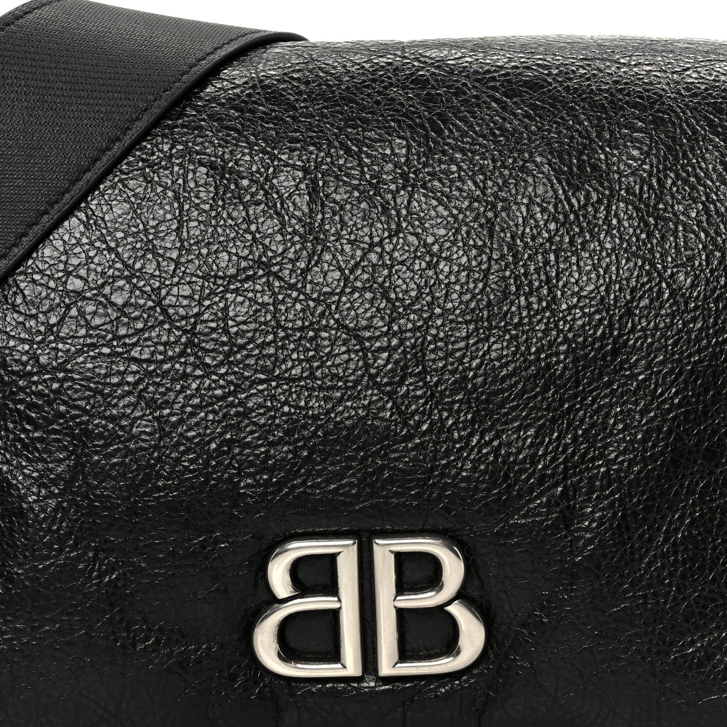 Balenciaga Arena Calfskin Small Monaco Flap Bag Black