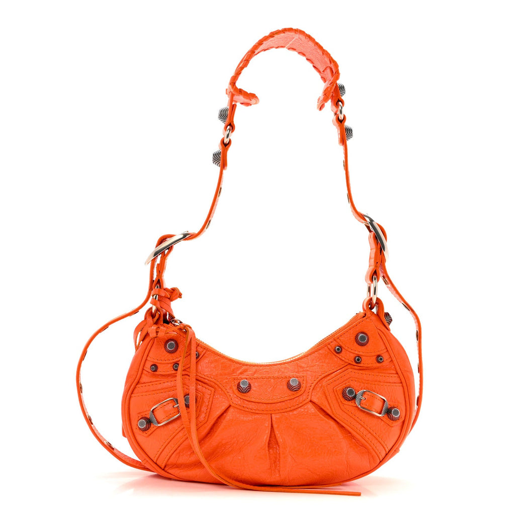 Balenciaga Agneau Arena Le Cagole Shoulder Bag XS Orange