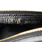Loewe Lambskin Pleated Bracelet Pouch Shoulder Bag Black