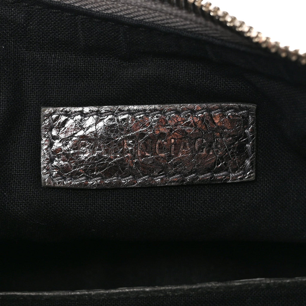 Balenciaga Metallic Agneau Arena Le Cagole Shoulder Bag XS Silver