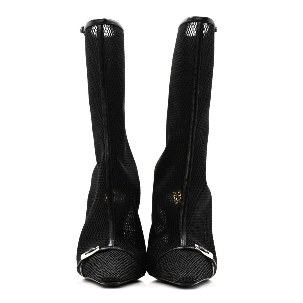 Saint Laurent Elba Applique Tulle Aston 115 Boots 35.5 Black