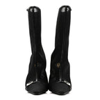 Saint Laurent Elba Applique Tulle Aston 115 Boots 35.5 Black