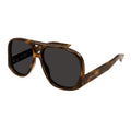 Saint Laurent Sunglasses Aviator Full Rim, Shiny Medium Havana Frame and Black Lens SL652/F002