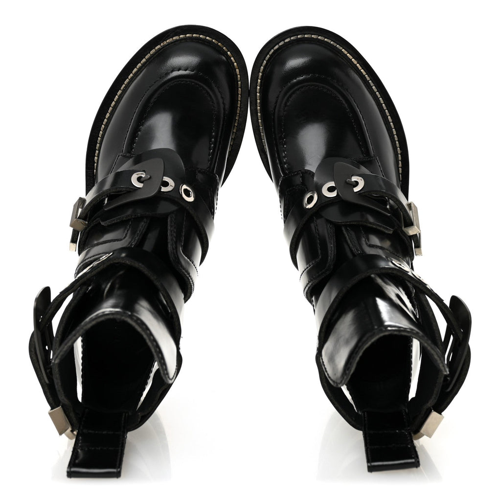 Balenciaga Brushed Calfskin Ceinture Ankle Boots 36.5 Black