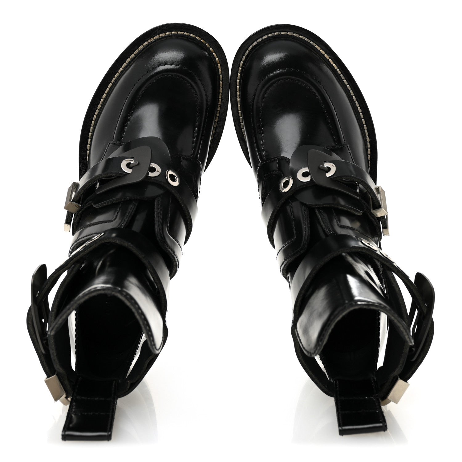 Balenciaga Brushed Calfskin Ceinture Ankle Boots 36.5 Black