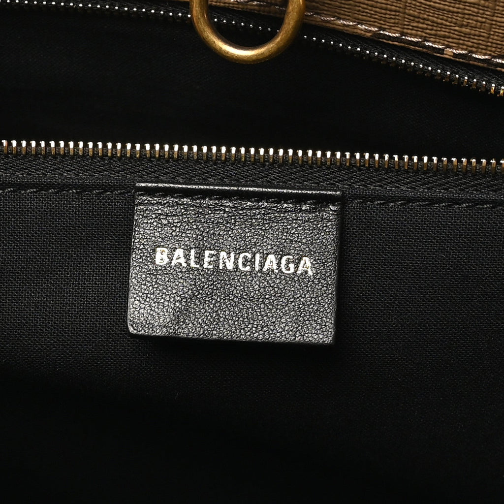 Balenciaga Coated Canvas BB Monogram Large Signature East West Shopper Bag Beige Brown