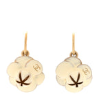 Chanel Resin Camelia Earrings White Gold