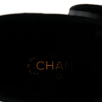 Chanel Shiny Lambskin Quilted Lace Up Combat Boots 39 Black