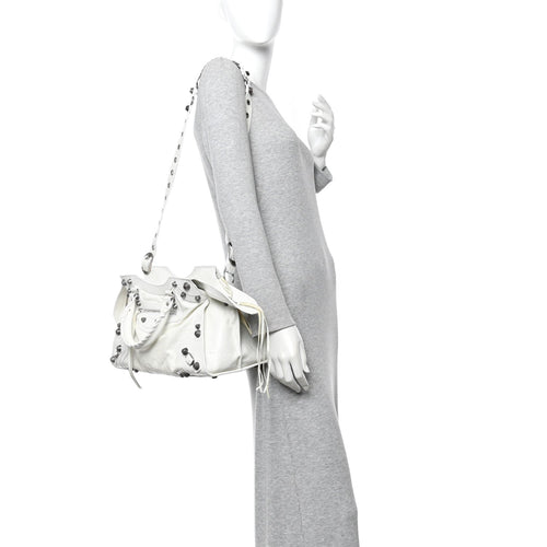 Balenciaga Agneau Arena Neo Cagole City Handbag Optic White