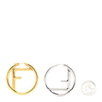 Fendi Metal FF Hoop Earrings Gold Silver