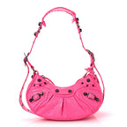 Balenciaga Agneau Arena Le Cagole Shoulder Bag XS Hot Pink