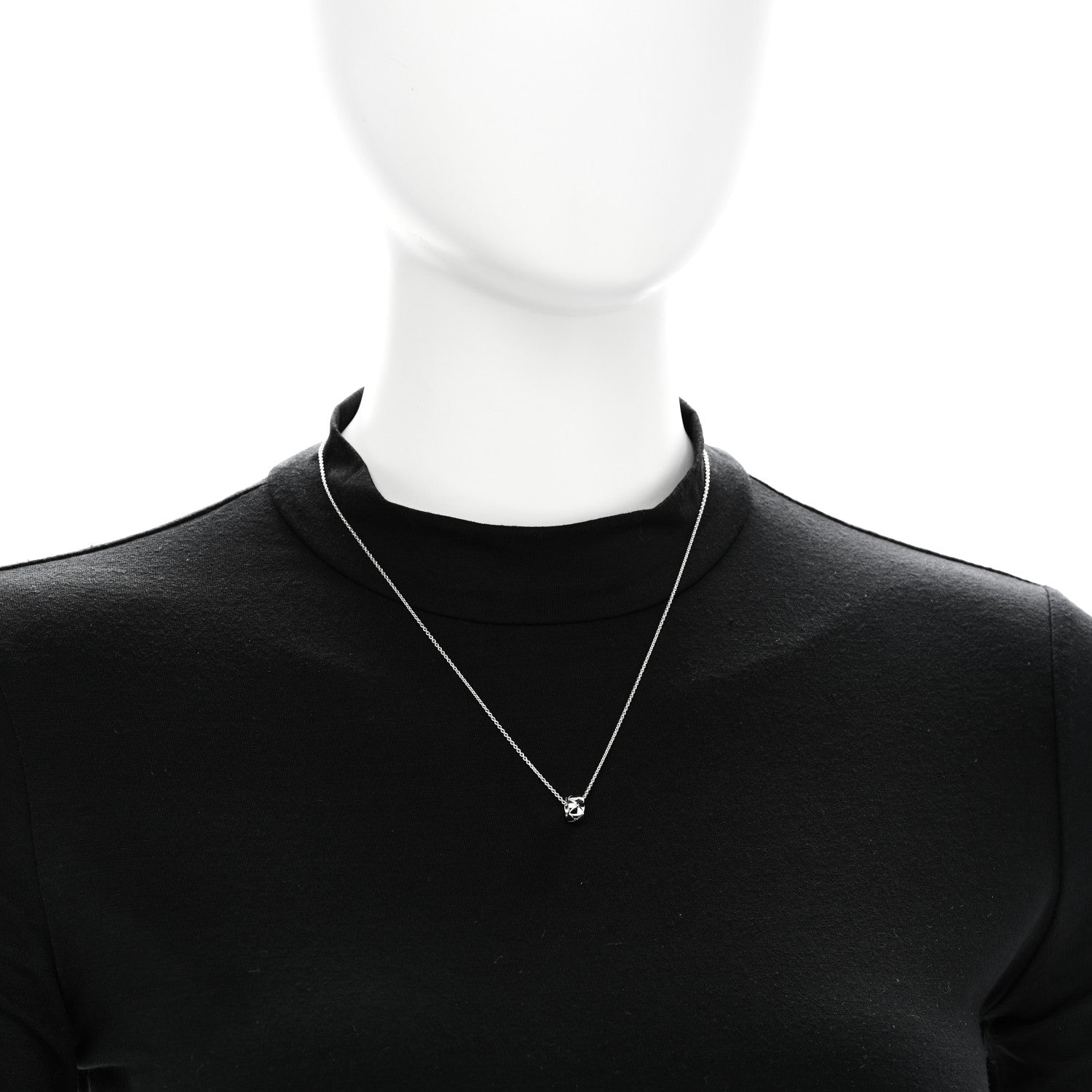 Chanel 18K White Gold Coco Crush Pendant Necklace