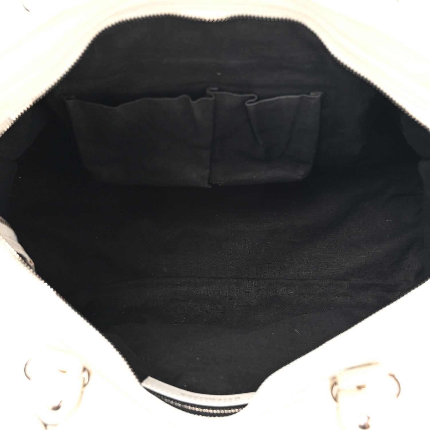 Balenciaga Chevre Silver Metallic Edge Hardware City White