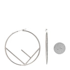 Fendi Metal Crystal Large F is Fendi Hoop Earrings Silver