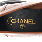 Chanel Calfskin Quilted CC Mocassin Loafers 42 Brown