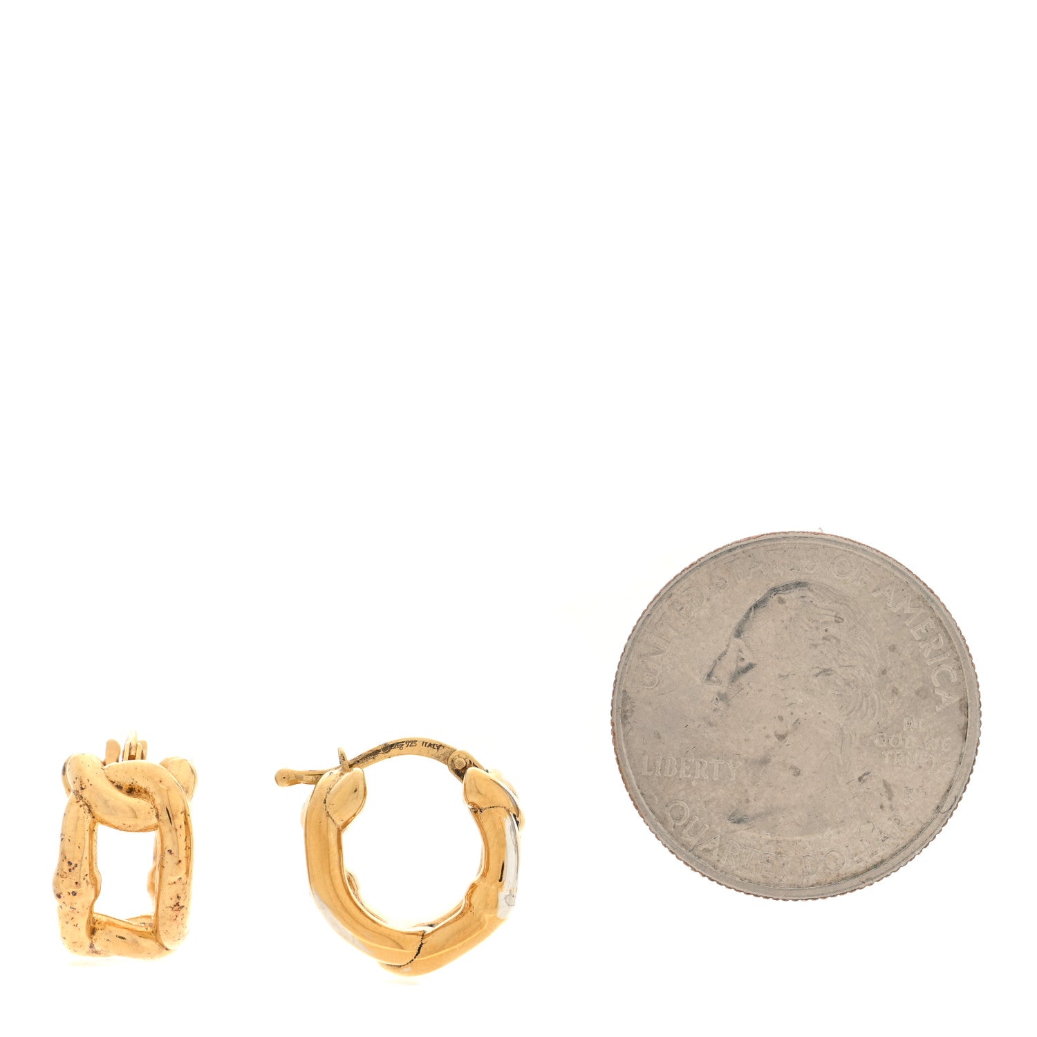 Bottega Veneta Sterling Silver Hoop Earrings Gold