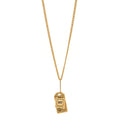 Chanel CC Padlock ID Dog Tag Charm Necklace Gold