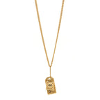 Chanel CC Padlock ID Dog Tag Charm Necklace Gold