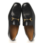 Gucci Goatskin Mens Horsebit Loafers 8.5 Black