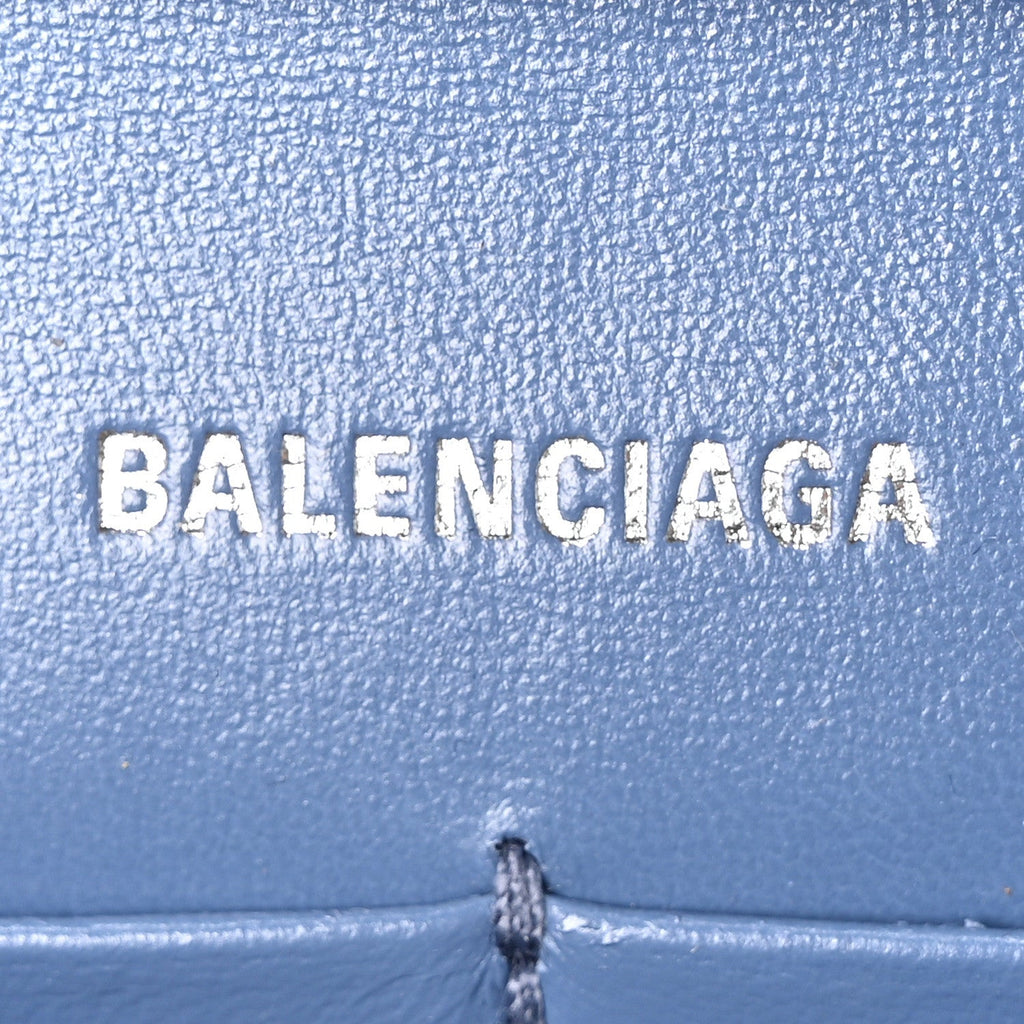 Balenciaga Denim BB Monogram Hourglass Chain Bag Blue