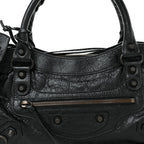 Balenciaga Agneau Arena Classic Hardware Le City First Bag Black
