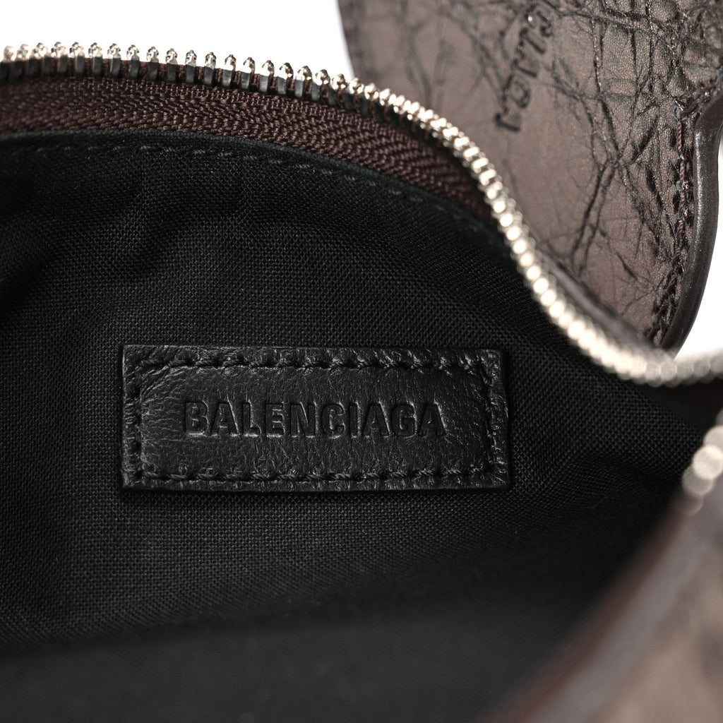 Balenciaga Metallic Agneau Arena Le Cagole Shoulder Bag XS Dark Bronze