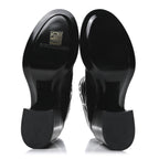 Chanel Calfskin Patent Quilted Cap Toe CC Boots 37 Black