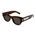 Saint Laurent Sunglasses Cat Eye Full Rim, Dark Havana Frame and Grey Lens SL573002