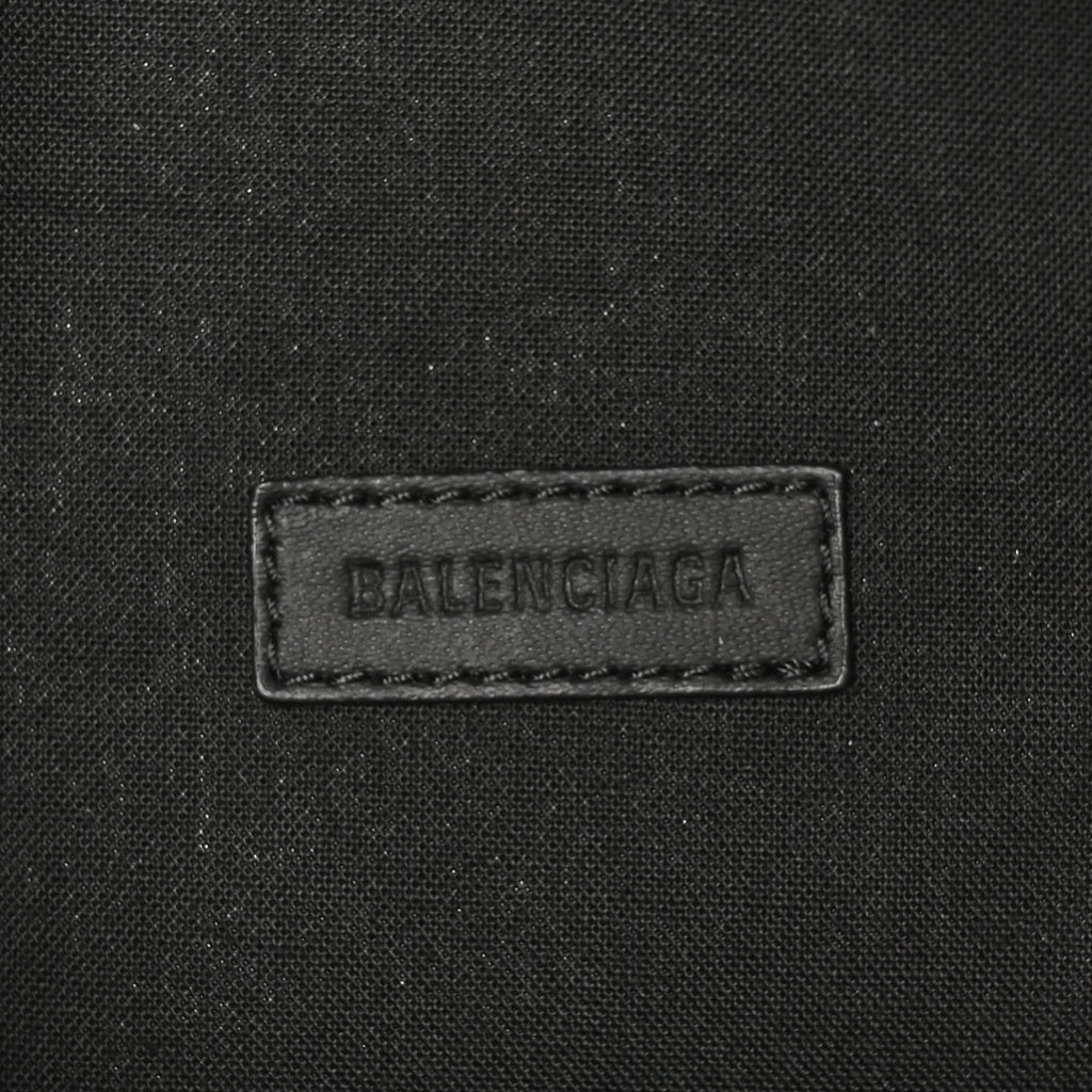 Balenciaga Distressed Nylon Canvas Camo Logo Explorer Beltpack Black White Gray