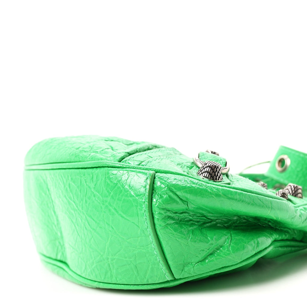 Balenciaga Agneau Arena Le Cagole Shoulder Bag XS Vivid Green