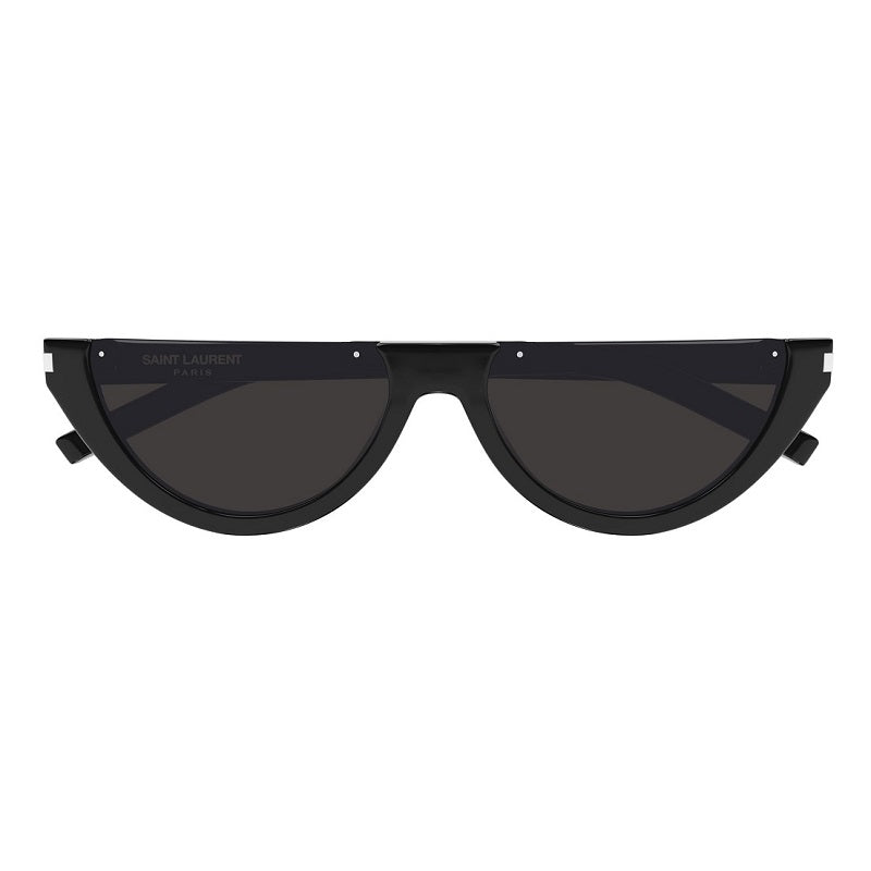 Saint Laurent Sunglasses Oval Semi Rim, Black Frame and Black Lens SL563001