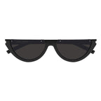 Saint Laurent Sunglasses Oval Semi Rim, Black Frame and Black Lens SL563001