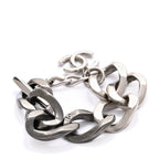 Chanel Metal Chain Link CC Bracelet Silver Ruthenium