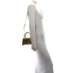 Balenciaga Mirror Calfskin Hourglass Top Handle Bag XS Gold