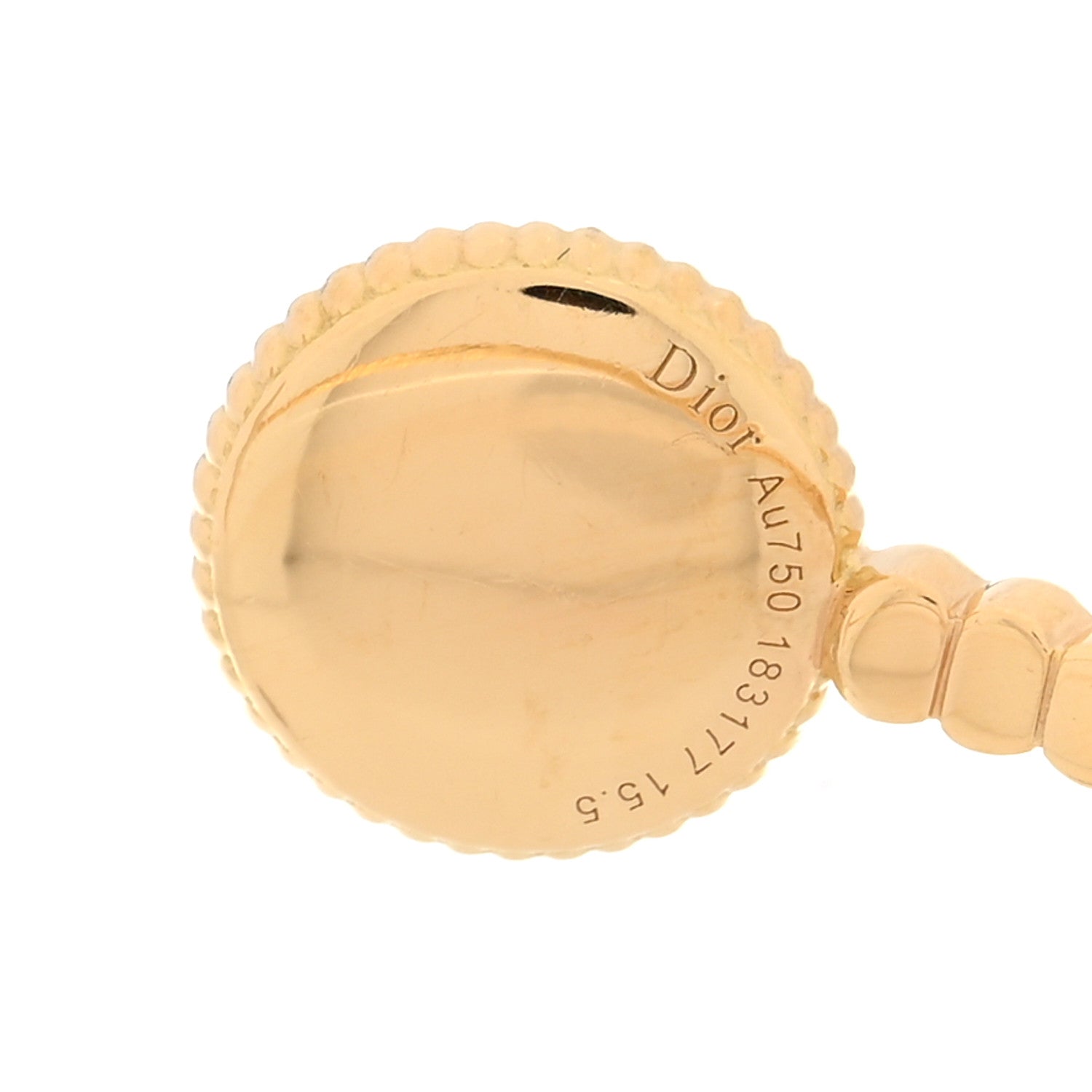 Christian Dior 18K Yellow Gold Diamond Mother of Pearl Rose Des Vents Cuff Bracelet
