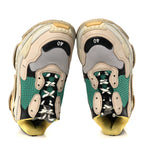 Balenciaga Fabric Mesh Womens Triple S Sneakers 40 Jaune Beige Vert Black Gris