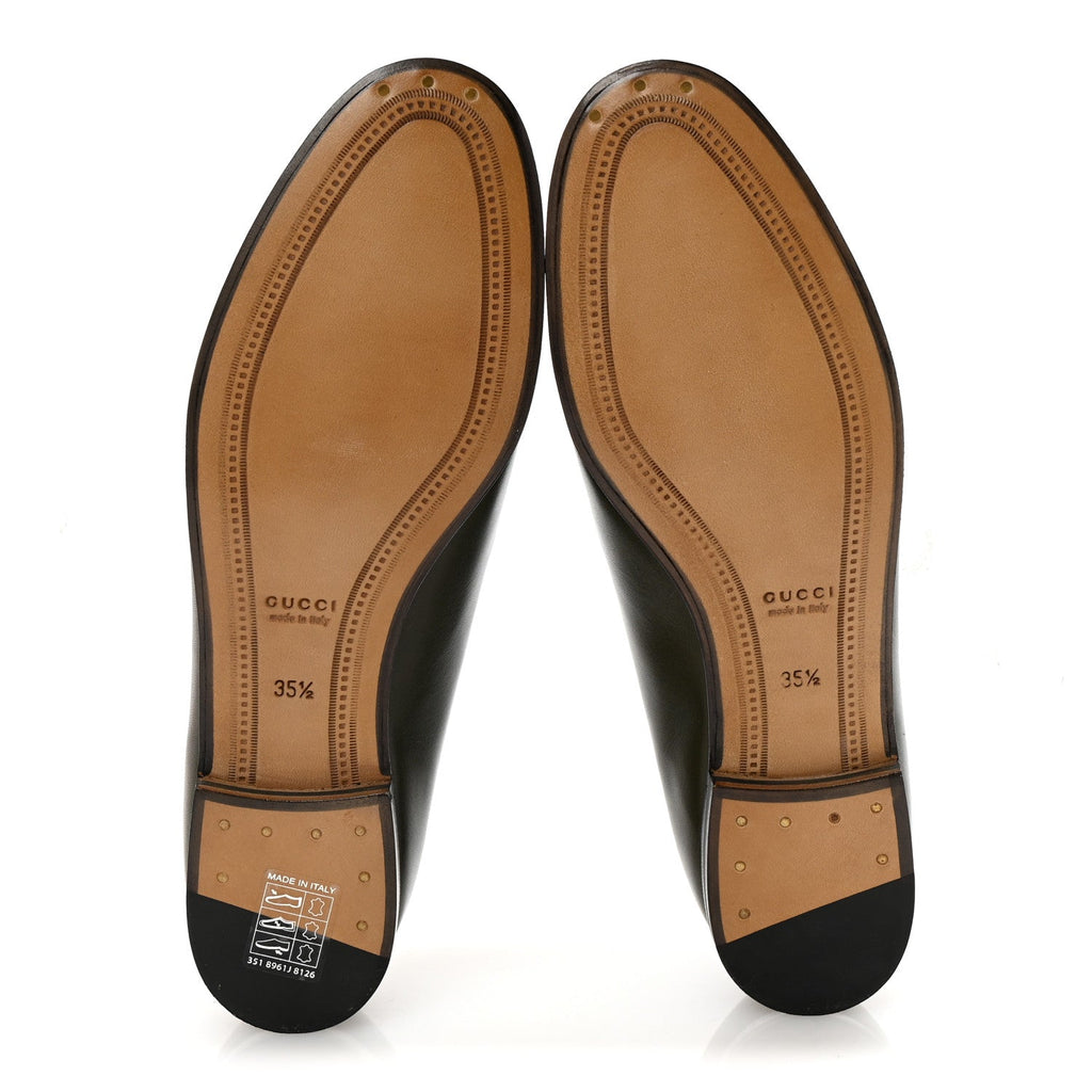 Gucci Calfskin Womens Jordaan Loafers 35.5 Luscious Green