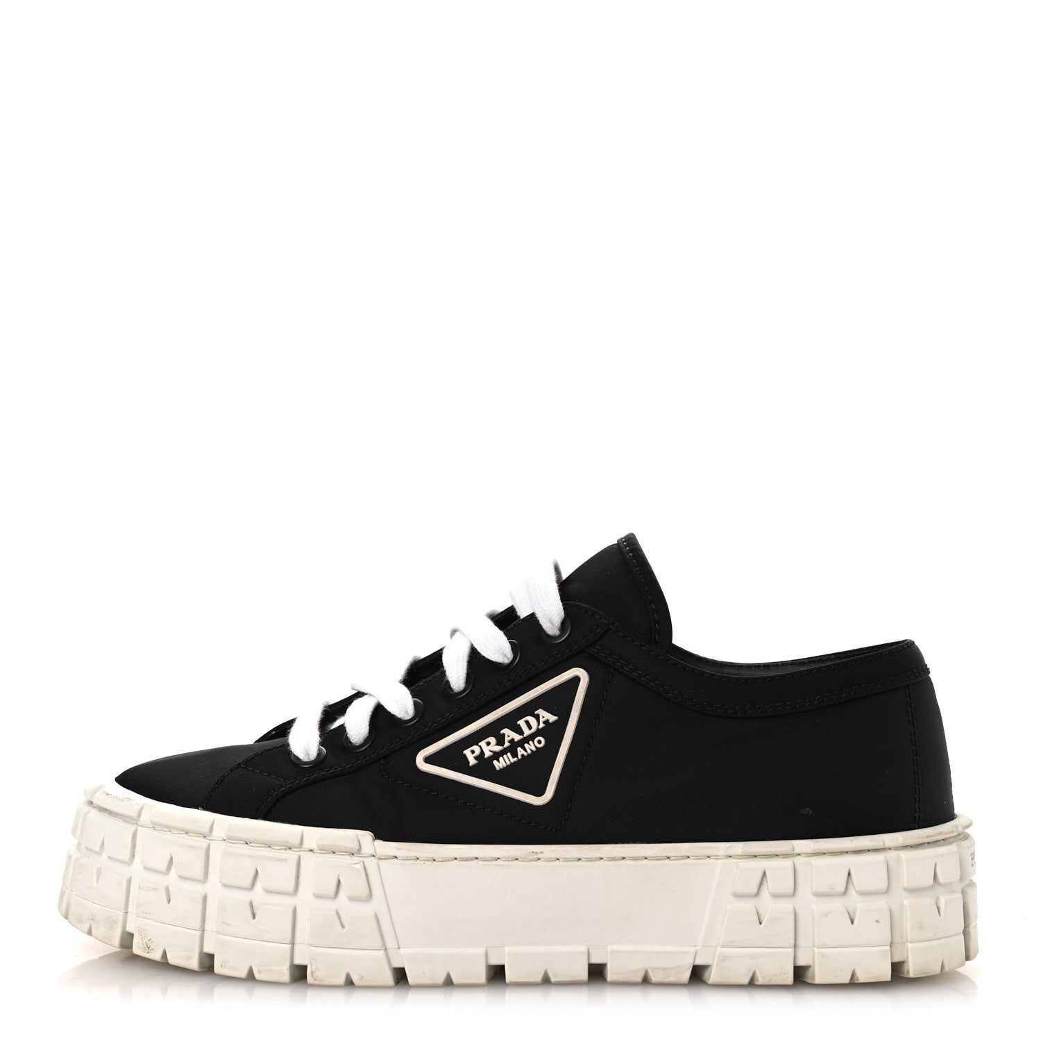 Prada Re-Nylon Gabardine Triangle Logo Double Wheel 50mm Sneakers 41.5 Black
